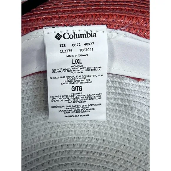 Columbia Womens Global Adventure Packable Hat II L/XL White & Peach NWT - Picture 5 of 9